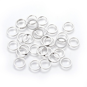 Brass Linking Rings, Platinum, 8x0.7~1mm