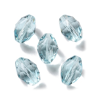 K9 Glass, Imitation Austrian Crystal Beads, Faceted, Oval, Light Cyan, 11x8x7mm, Hole: 1.2mm