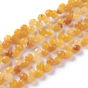 Natural Topaz Jade  Beads Strands, Top Drilled, Faceted, Teardrop, 4~5mm, Hole: 0.9mm, about 91pcs/strand, 16.54 inch(42cm)