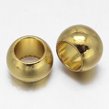 Rondelle Brass Beads, Golden, 8x5.5mm, Hole: 5mm