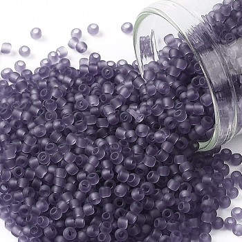 TOHO Round Seed Beads, Japanese Seed Beads, (19F) Transparent Frost Sugar Plum, 11/0, 2.2mm, Hole: 0.8mm, about 1110pcs/10g
