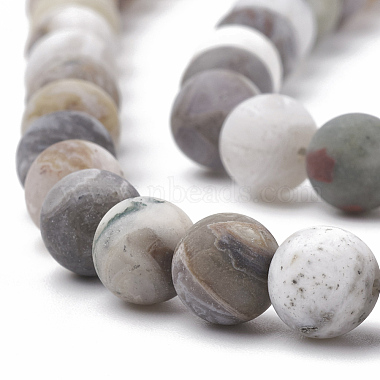 Natural Bamboo Leaf Agate Beads Strands(G-T106-028)-2