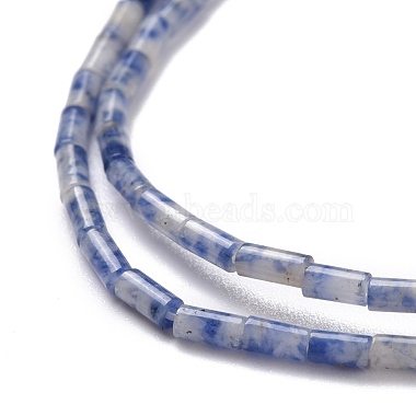 Perles de jaspe tache bleue naturelle(G-M389-08)-3