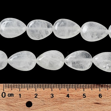 Brins de perles de cristal de quartz en forme de larme naturelle(G-L242-15)-6