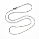 304 Stainless Steel Round Snake Chain Necklace(NJEW-S420-009B-P)-3