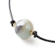 Energy Pearl Luster Plated Natural Agate Round Faceted Beads Bracelet(BJEW-JB06749-04)-5
