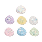 Transparent Resin Cabochon, with Paillette, Shell Shape, 19x20.5x7mm(CRES-I047-01B)