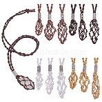 12Pcs 4 Colors Waxed Cotton Thread Macrame Pouch Necklaces, Mixed Color, 16.54 inch(42cm)(NJEW-PH01573)