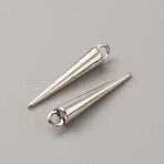 Zinc Alloy Pendants, Cone/Spike, Platinum, 25x4mm, Hole: 2mm(FIND-WH0144-08B)