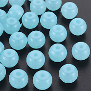 Imitation Jelly Acrylic Beads, Barrel, Light Sky Blue, 13x10.5mm, Hole: 2.5mm, about 375pcs/500g(MACR-S373-14-EA08)