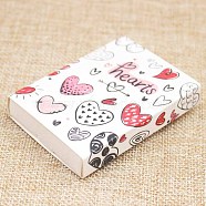Kraft Paper Boxes and Necklace Jewelry Display Cards, Packaging Boxes, with Heart Pattern, White, Folded Box Size: 7.3x5.4x1.2cm, Display Card: 7x5x0.05cm(CON-L016-A10)