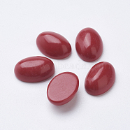 Synthetic Coral Cabochons, Oval, 14x10x5mm(X-G-F501-02-10x14mm)