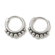 316 Surgical Stainless Steel Hoop Earrings, Ring, Antique Silver, 17.5x15.5mm(EJEW-D096-17A-AS)