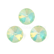 Glass Cabochons, Faceted, Cone, Lawn Green, 10x5mm, 45pcs/set(GLAA-N0028-05E)