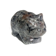 Natural Syenite Carved Healing Panda Figurines, Reiki Energy Stone Display Decorations, 35x20x30mm(PW-WG57275-10)