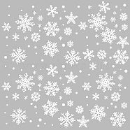 PVC Wall Decorative Stickers, Waterproof Decals for Home Living Room Bedroom Wall Decoration, White, Snowflake Pattern, 350x980mm(DIY-WH0377-196)