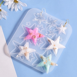 DIY Silicone Cabochons Molds, Resin Casting Molds, for UV Resin, Epoxy Resin Jewelry Making, Star Pattern, 135x120x8mm, Inner Diameter: 7~39x9~52mm(DIY-G079-09B)