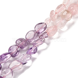 Natural Rose Quartz & Amethyst Beads Strands, Nuggets, Tumbled Stone, 5~14x4~10x4~8mm, Hole: 0.8~1mm, about 45~59pcs/strand, 15.75~16.34 inch(40~41.5cm)(G-L610-B13-01)