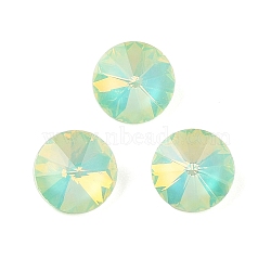 Glass Cabochons, Faceted, Cone, Lawn Green, 10x5mm, 45pcs/set(GLAA-N0028-05E)