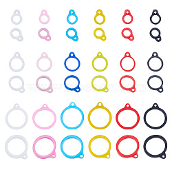 36Pcs 18 Style Silicone Pendant, for Electronic stylus & Lighter Making, Ring, Mixed Color, 16~29x12~24.5x6~7mm, Hole: 2.5~3mm, Inner Diameter: 8~20.5mm, 2pcs/style(SIL-CP0001-10)