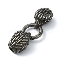 Tibetan Style 304 Stainless Steel Spring Gate Rings, Antique Silver, 53mm(FIND-Z046-02AS-07)