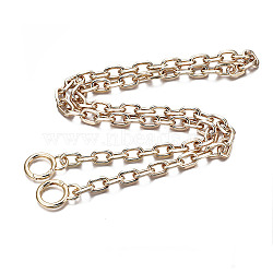 Bag Chains Straps, Aluminum Cable Link Chains, with Alloy Spring Gate Ring, for Bag Replacement Accessories, Light Gold, 1180x14mm(FIND-Q089-004LG)