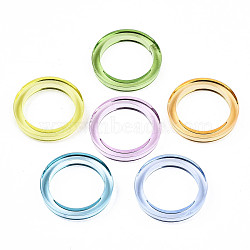 Transparent Acrylic Finger Rings, Ring, Mixed Color, US Size 7 1/2(17.7mm)(RJEW-T010-02)