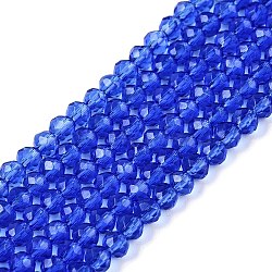 Glass Beads Strands, Faceted, Rondelle, Royal Blue, 2.9~3.3x2mm, Hole: 0.8mm, about 148~150pcs/strand, 15.55~15.75 inch(39.5~40cm)(EGLA-A044-T2mm-D31)