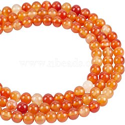 3 Strands Natural Carnelian Beads Strands, Round, Grade A, 8mm, Hole: 1mm, about 45pcs/strand, 16 inch(G-NB0002-83)