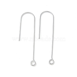 316 Surgical Stainless Steel Earring Hooks, Ear Wire, with Horizontal Loop, Stainless Steel Color, 36mm, Hole: 1.8mm, Pin: 0.6mm(STAS-Z124-02A-P)