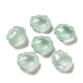 Transparent Glass Beads, Lock, Medium Aquamarine, 14x16x7mm, Hole: 1.2mm