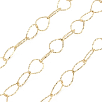 Brass Hollow Rhombus Link Chains, Unwelded, with Spool, Real 18K Gold Plated, 10x7x0.5mm