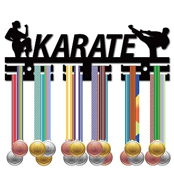 Acrylic Medal Holder, Medals Display Hanger Rack, with Standoff Pins, Medal Holder Frame, Karate Pattern, 105x290x10mm, Hole: 8mm