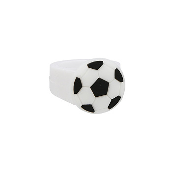Football PVC Finger Rings for Kids, White, Inner Diameter: 25mm