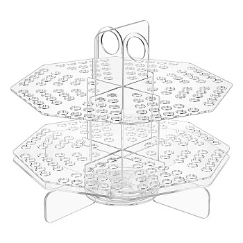 Acrylic Pen Holder Stand, Desk Organizer Makeup Brush Holder, Clear, 260x260x223mm