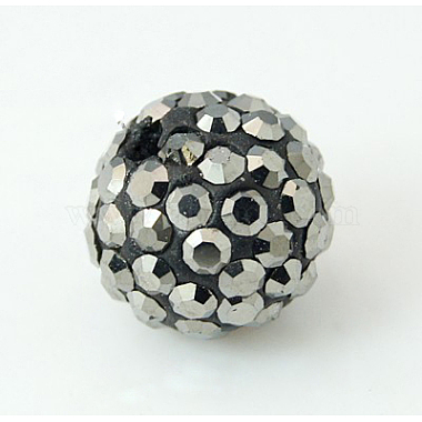 Round Polymer Clay+Glass Rhinestone Beads