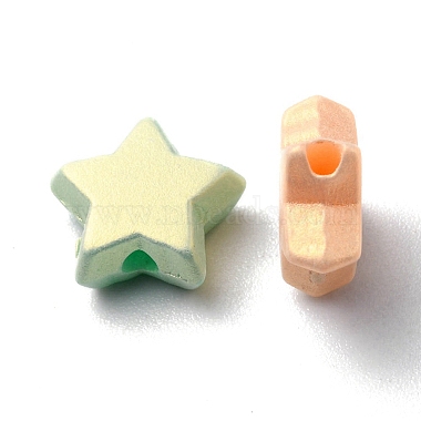 Spray Painted Frosted Opaque Acrylic Beads(ACRP-YW0001-07)-2