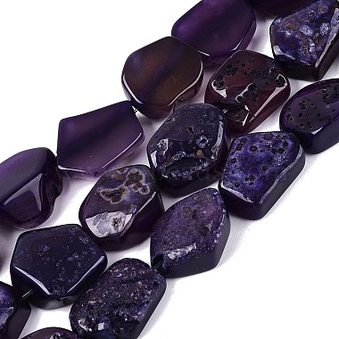 teints agate naturelle perles brins(G-Q606-23E-04)-1
