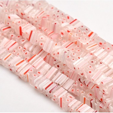 Millefiori hecho a mano hilos de perlas cubo de cristal(LK-P014-M)-2