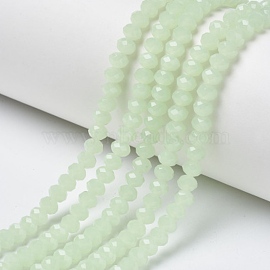 Pale Green Rondelle Glass Beads