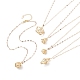 5Pcs 5 Style Glass Geometry with Shell Pearl Pendant Necklaces Set with Brass Dapped Chains for Women(NJEW-JN04076)-1