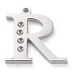 304 pendentif lettre en acier inoxydable sertis strass(STAS-J028-01R)-1