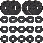 30Pcs Plastic Guitar Strap Locks, Flat Round, for Musical Instrument Accessories, Black, 25.5x3mm, Hole: 9mm(AJEW-CN0002-31)