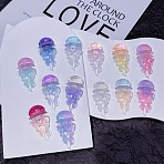 Luminous Ocean Transparent Resin Cabochons, Glow in the Dark, Jellyfish, 50x24x12mm(CRES-L045-02E)