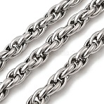 304 Stainless Steel Rope Chains, Unwelded, with Spool, Stainless Steel Color, 6mm(CHS-K024-16P)