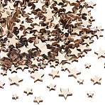 1000Pcs Undyed Natural Wood Beads, No Hole/Undrilled, Star, Blanched Almond, 5~13x5~13x2.5mm(WOOD-SC0002-33)
