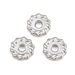 304 Stainless Steel Spacer Beads, Sun, Tarnish Free, Stainless Steel Color, 7x1mm, Hole: 1.6mm(SA-CBAC865-15P)