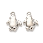 CCB Plastic Pendants, Penguin, Platinum, 20.5x15.5x4.5mm, Hole: 2mm(CCB-I006-03P)