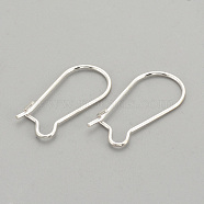 925 Sterling Silver Hoop Earrings, Silver, 20x9.5mm, Pin: 0.7mm(X-STER-S002-55)
