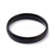 Ion Plating(IP) 304 Stainless Steel Simple Plain Band Finger Ring for Women, Electrophoresis Black, US Size 7(17.3mm)(RJEW-B036-06EB)